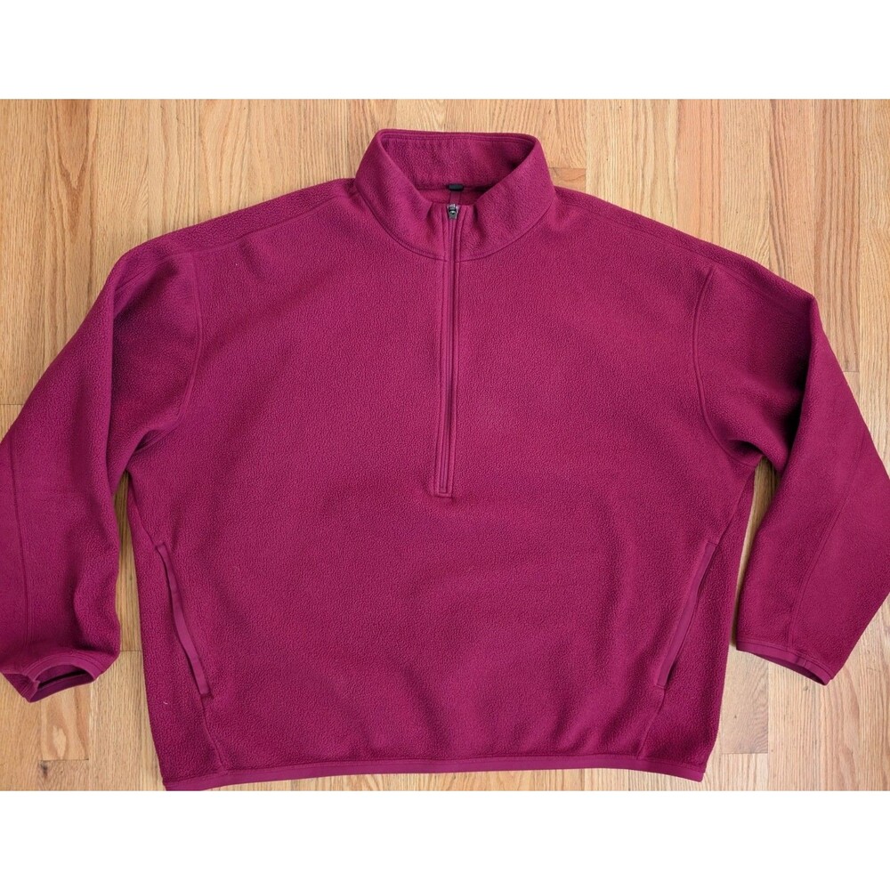 Lululemon Men's 2XL Oversized Fit-Fleece 1/2 Zip Pullover Pomegranate LM3DTCS
